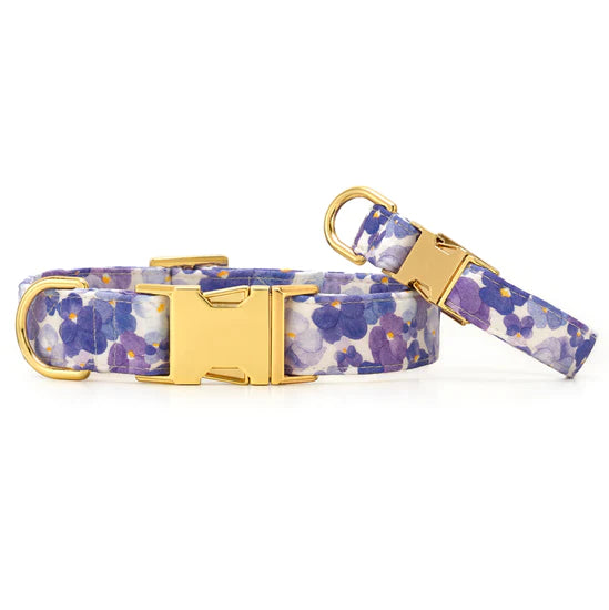 The Foggy Dog - Dog Collar Pressed Pansies
