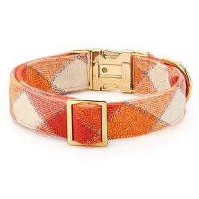 The Foggy Dog - Dog Collar Pumpkin Spice Flannel Fall