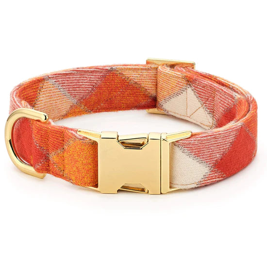 The Foggy Dog - Dog Collar Pumpkin Spice Flannel Fall