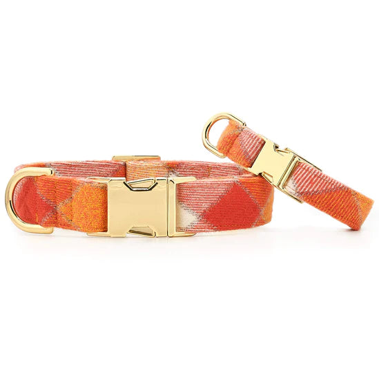 The Foggy Dog - Dog Collar Pumpkin Spice Flannel Fall
