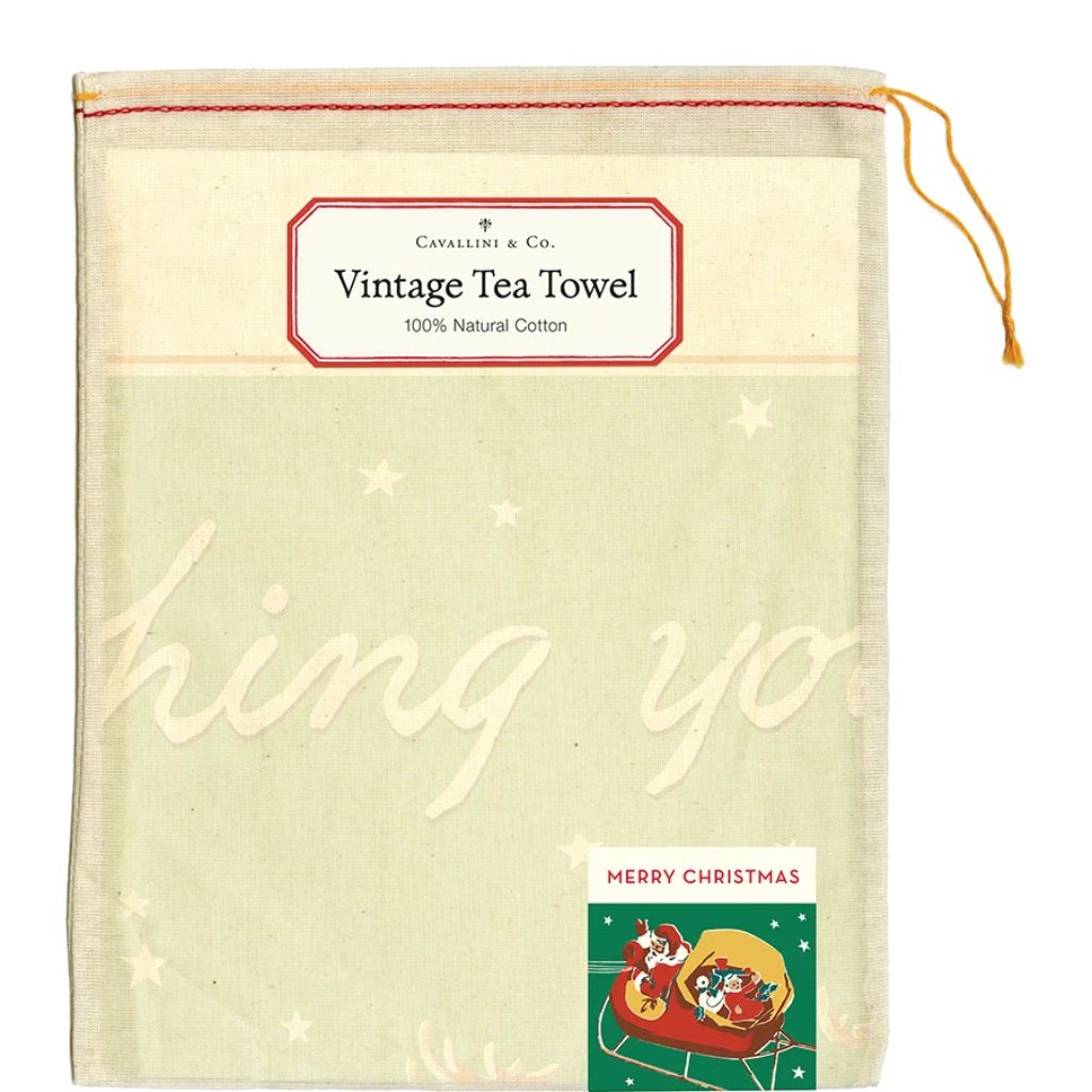 Cavallini Papers & Co - Tea Towel Christmas Reindeer