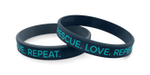 Wild Meadow Farms Wrist Band Rescue. Love. Repeat. Silicone