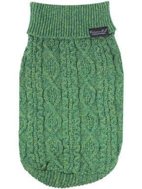 Parisian Pet - Dog Cable Knit Sweater Green - Southern Agriculture 