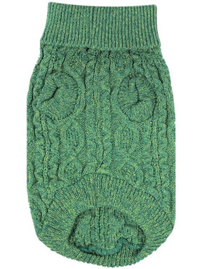 Parisian Pet - Dog Cable Knit Sweater Green - Southern Agriculture 