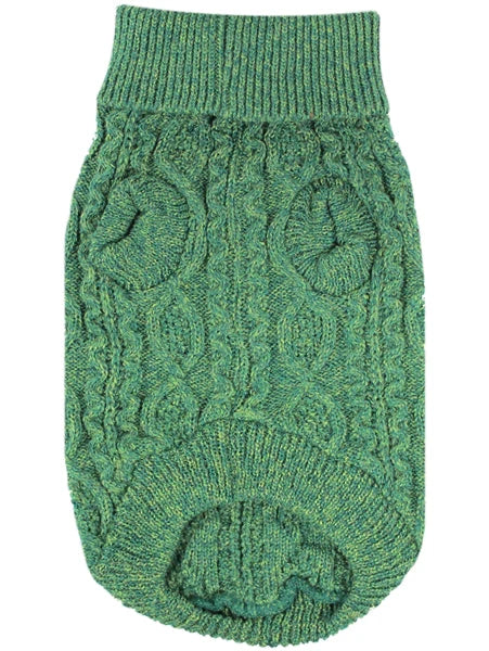Parisian Pet - Dog Cable Knit Sweater Green - Southern Agriculture 