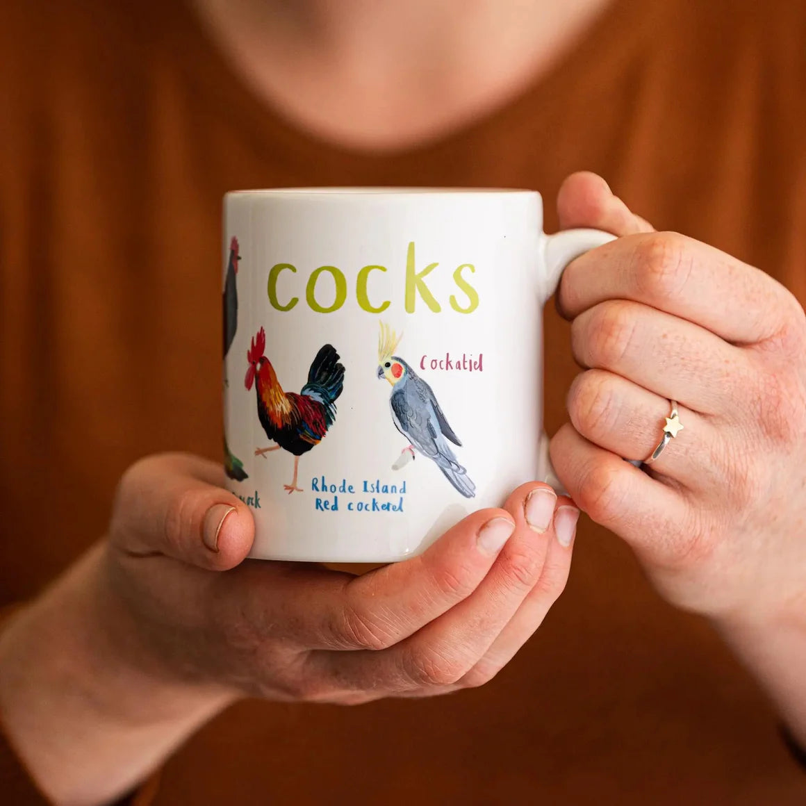 Fly Paper Products - Mug Cocks Bird Pun Rooster Fowl Language