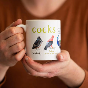 Fly Paper Products - Mug Cocks Bird Pun Rooster Fowl Language