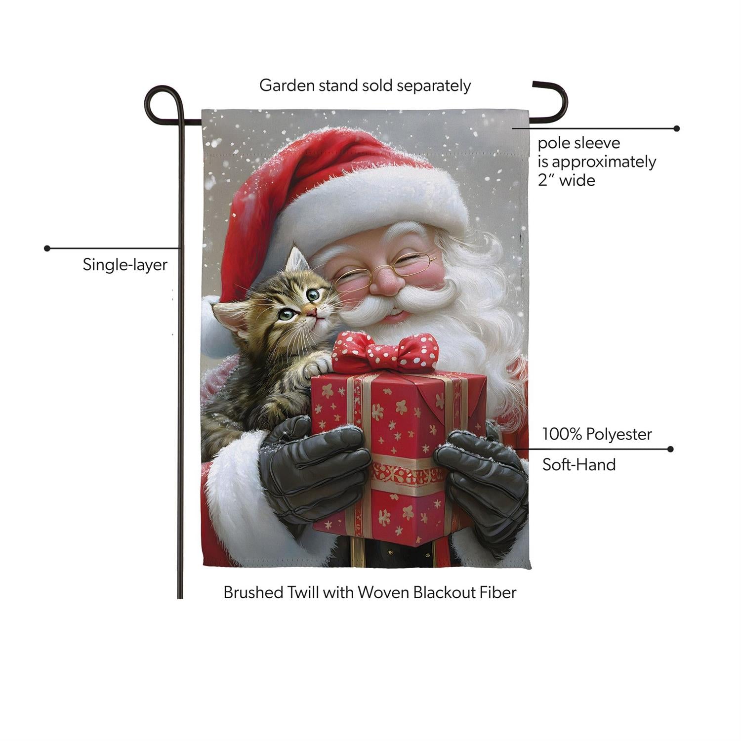 Evergreen Enterprises - Flag Purrfect Christmas Gift Santa