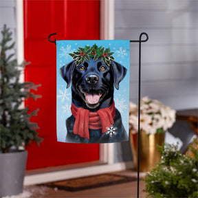 Evergreen Enterprises - Flag Happy Winter Black Lab