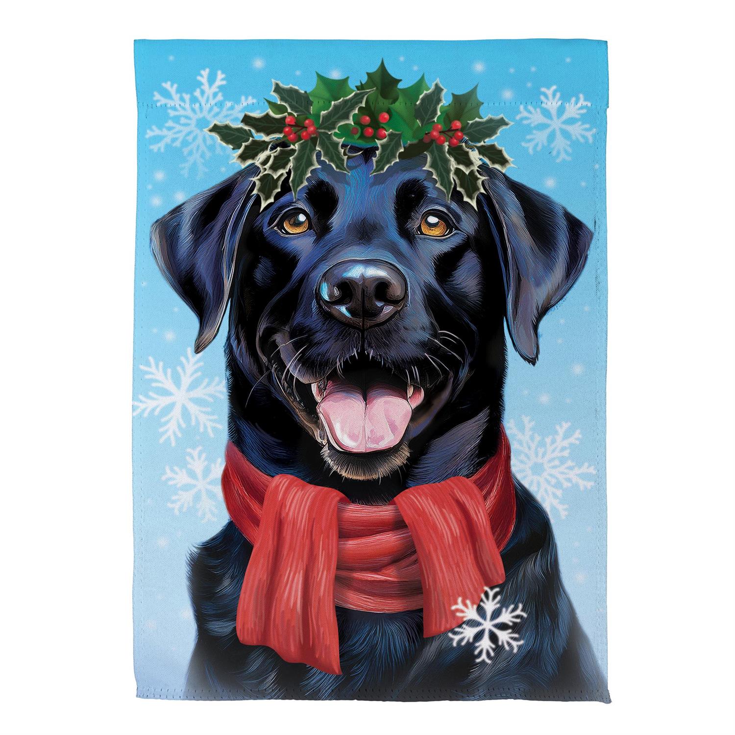 Evergreen Enterprises - Flag Happy Winter Black Lab
