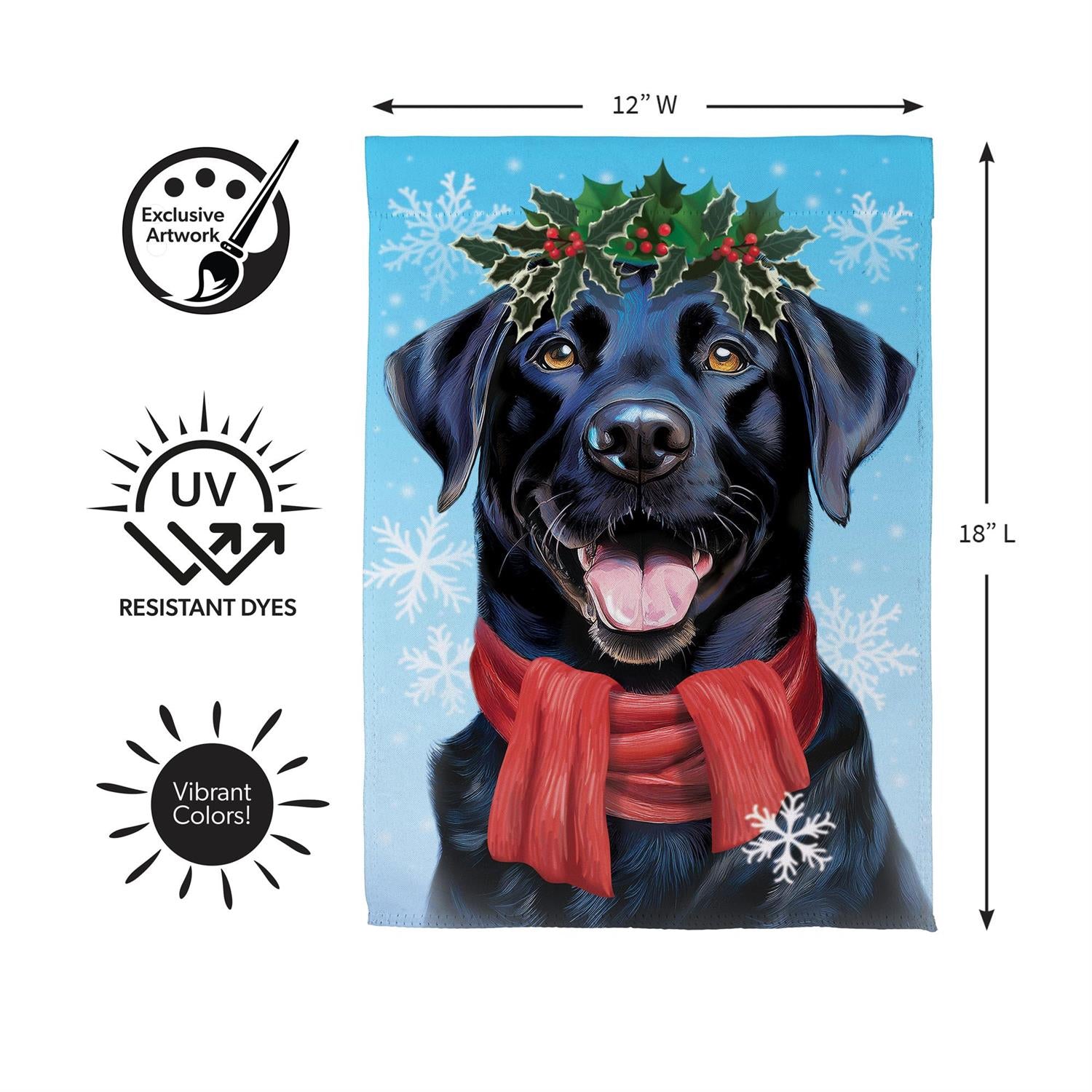 Evergreen Enterprises - Flag Happy Winter Black Lab