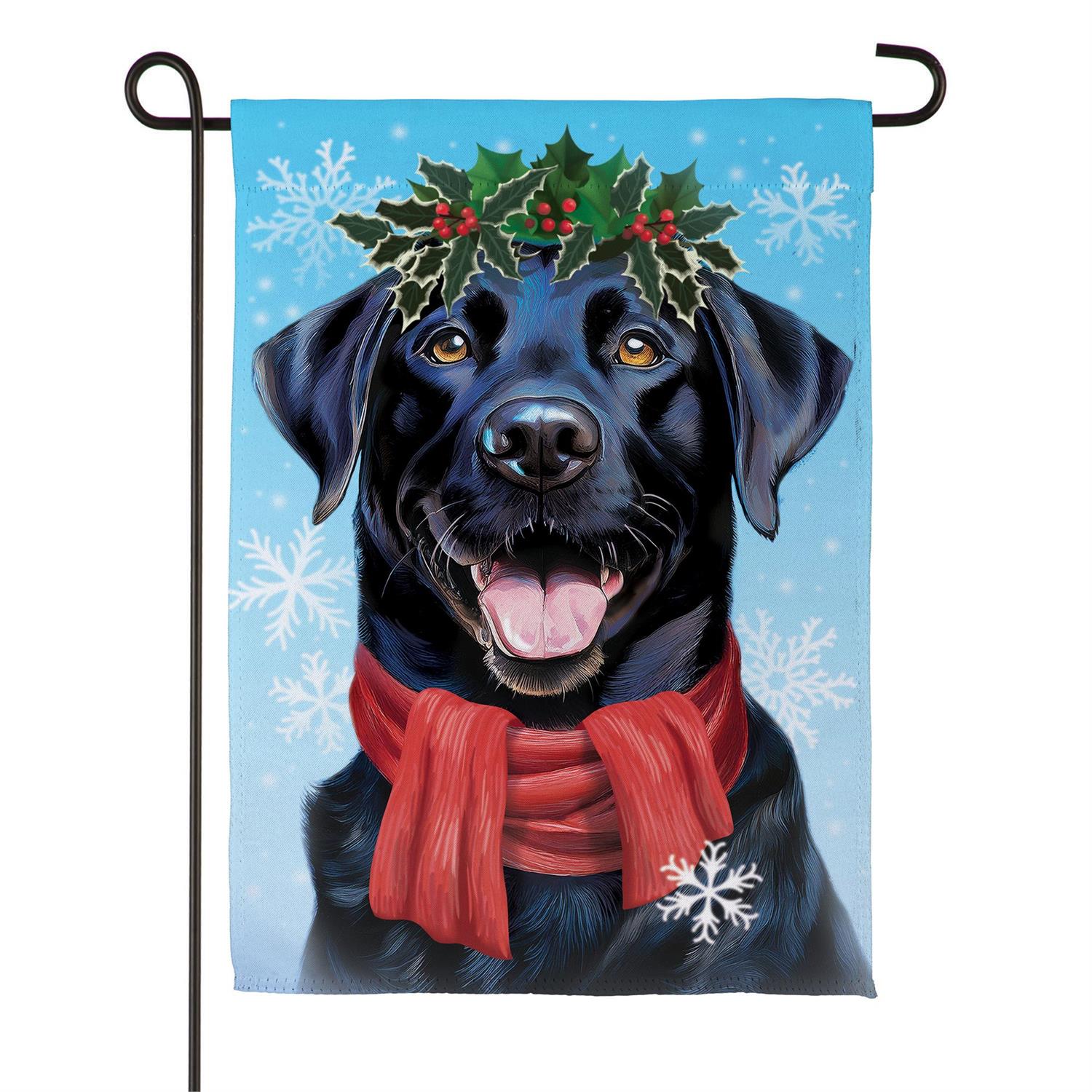 Evergreen Enterprises - Flag Happy Winter Black Lab