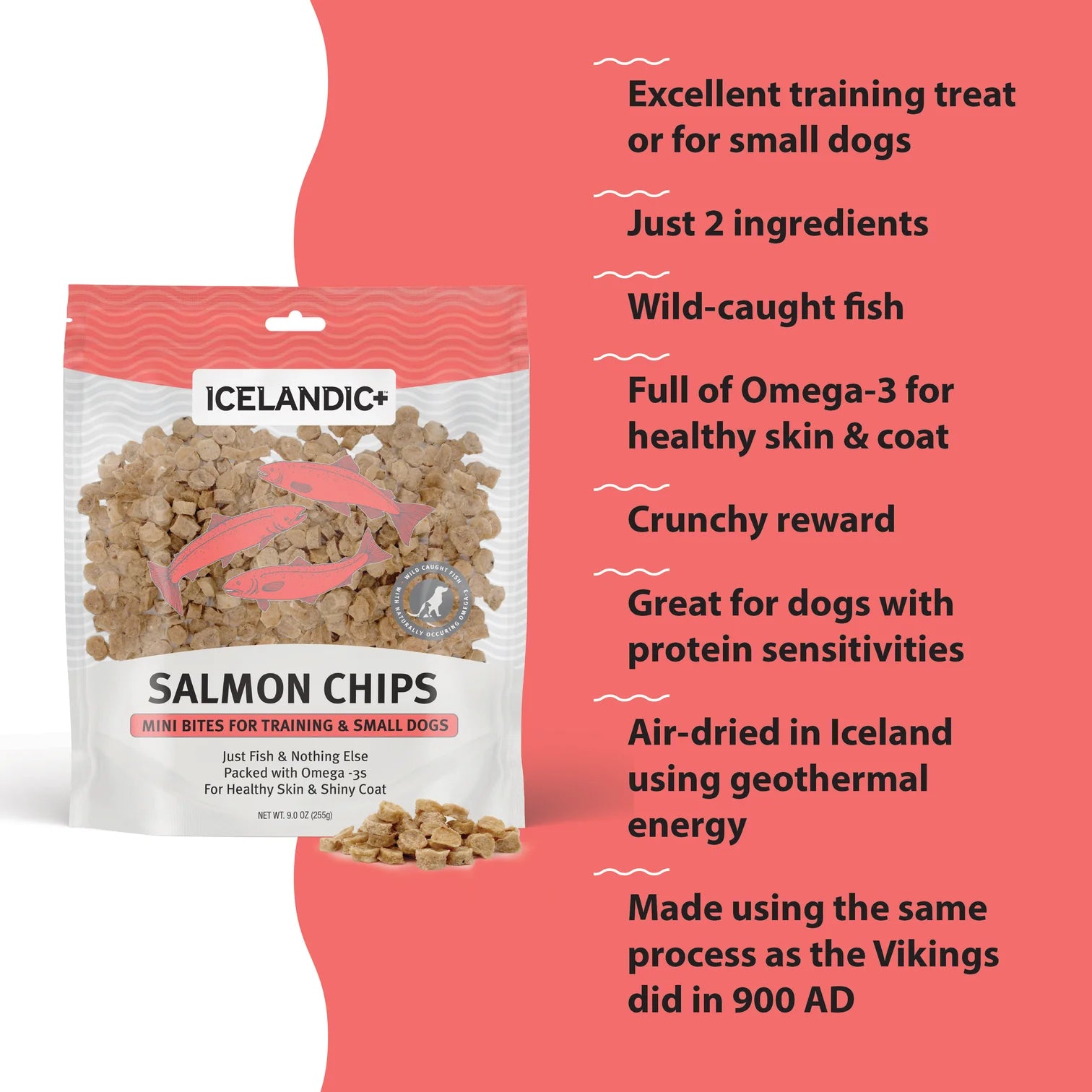 Icelandic+ Salmon Chips Mini Bites For Training & Small Dogs