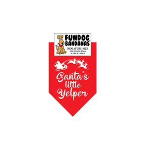 FunDog Bandanas - Dog Bandana Santa's Little Yelper - Red
