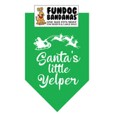 FunDog Bandanas - Dog Bandana Santa's Little Yelper - Green