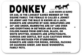 Noble Beasts - Donkey Information Sign