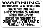 Noble Beasts - Equine Liability Oklahoma Sign