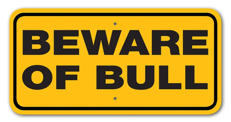 Noble Beasts - Beware of Bull Sign