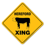 Noble Beasts - Hereford Cow X-ing Sign