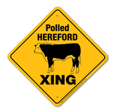 Noble Beasts - Polled Hereford Cow X-ing Sign