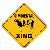 Noble Beasts - Simmental Cow X-ing Sign