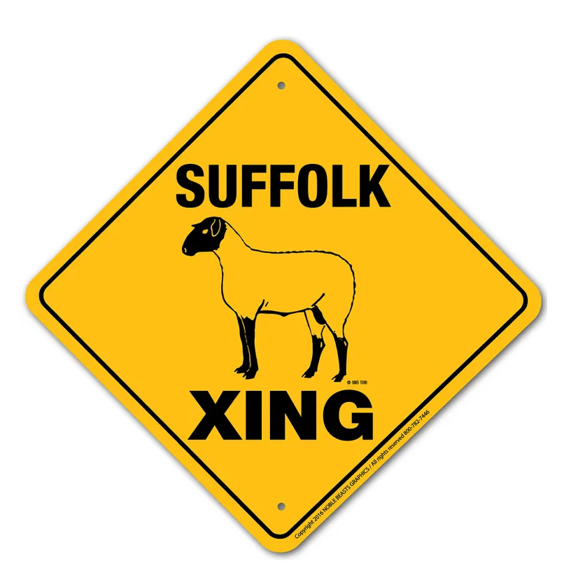 Noble Beasts - Suffolk Sheep X-ing Sign