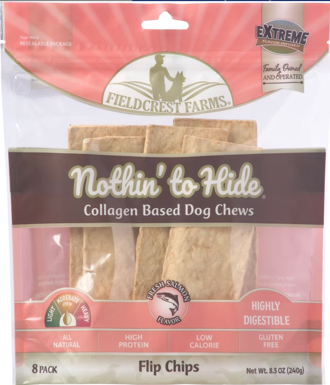 Fieldcrest Farms - Nothin' to Hide Flip Chip Salmon Dog Chews - Southern Agriculture 