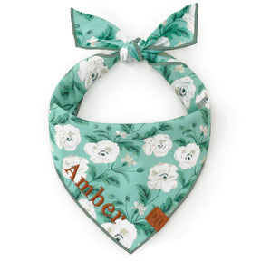 The Foggy Dog - Bandana Dog Seafoam Poppies