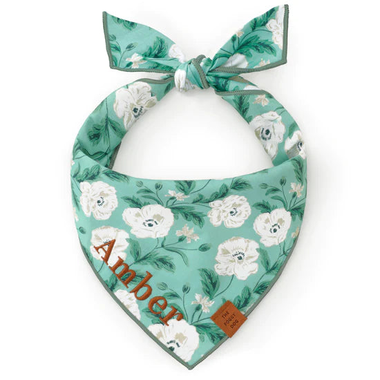 The Foggy Dog - Bandana Dog Seafoam Poppies