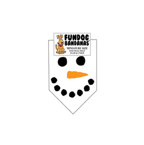 FunDog Bandanas - Dog Bandana Snowman Face - White