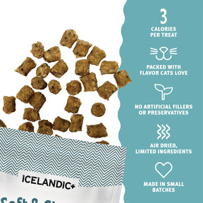 Icelandic+ Soft & Chewy Bites Trout, Raspberry & Kelp Treats For Cats