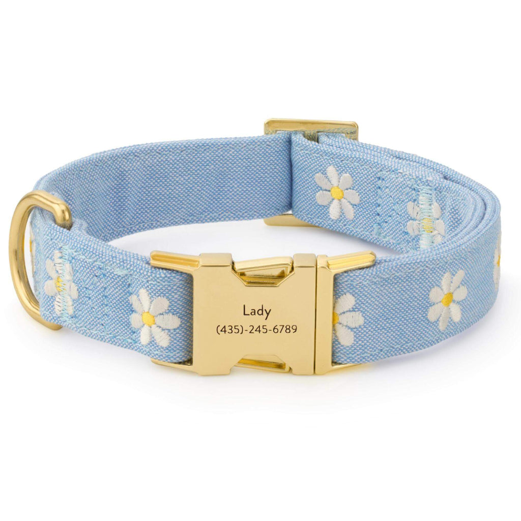 Foggy Dog - Dog Collar Daisy Embroidered