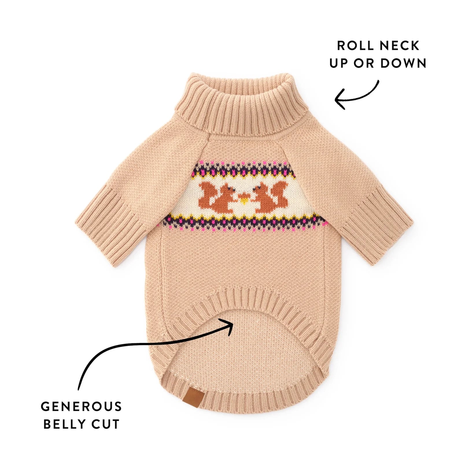The Foggy Dog - Dog Sweater Squirrel Cable Knit