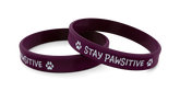 Wild Meadow Farms Wrist Band Stay Pawsitive -Dog Paws Silicone