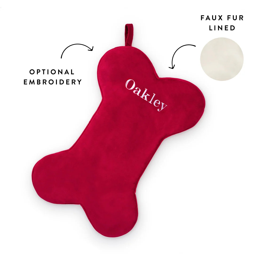 Foggy Dog - Stocking Cranberry Velvet