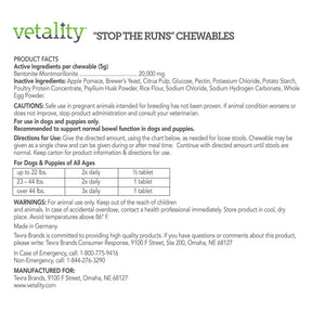 Tevra - 'Stop the Runs' Anti-Diarrhea Chewable for Dogs - Southern Agriculture 