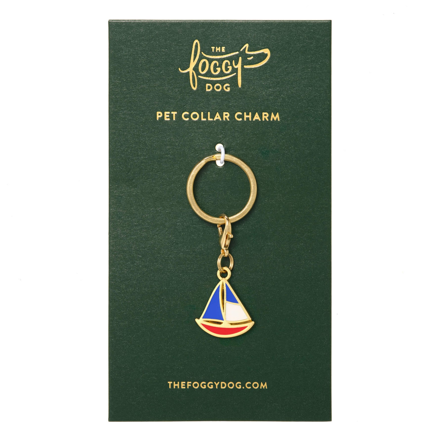 The Foggy Dog - Collar Charm Sailboat