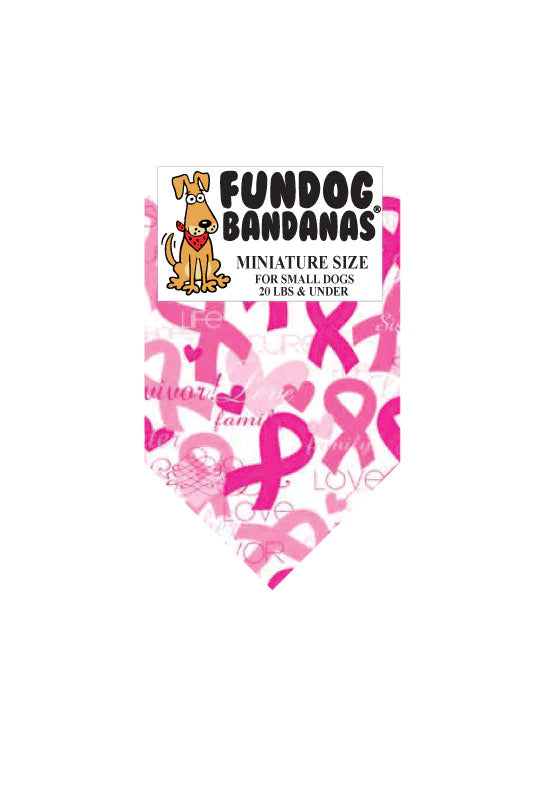 FunDog Bandanas - Dog Bandana Breast Cancer Survivor