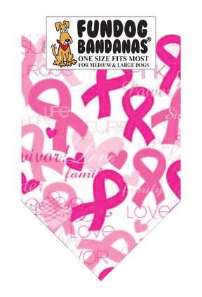 FunDog Bandanas - Dog Bandana Breast Cancer Survivor