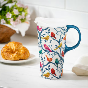 Evergreen Enterprises - Ceramic Cup What She Shed Fantasical Birds w/ Gift Box