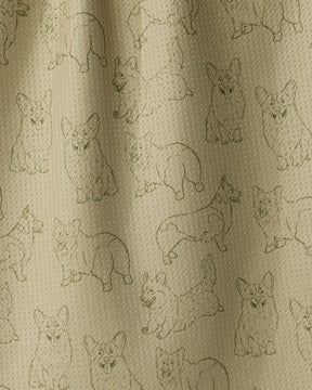 Geometry - Tea Towel Corgi Pups Aloe