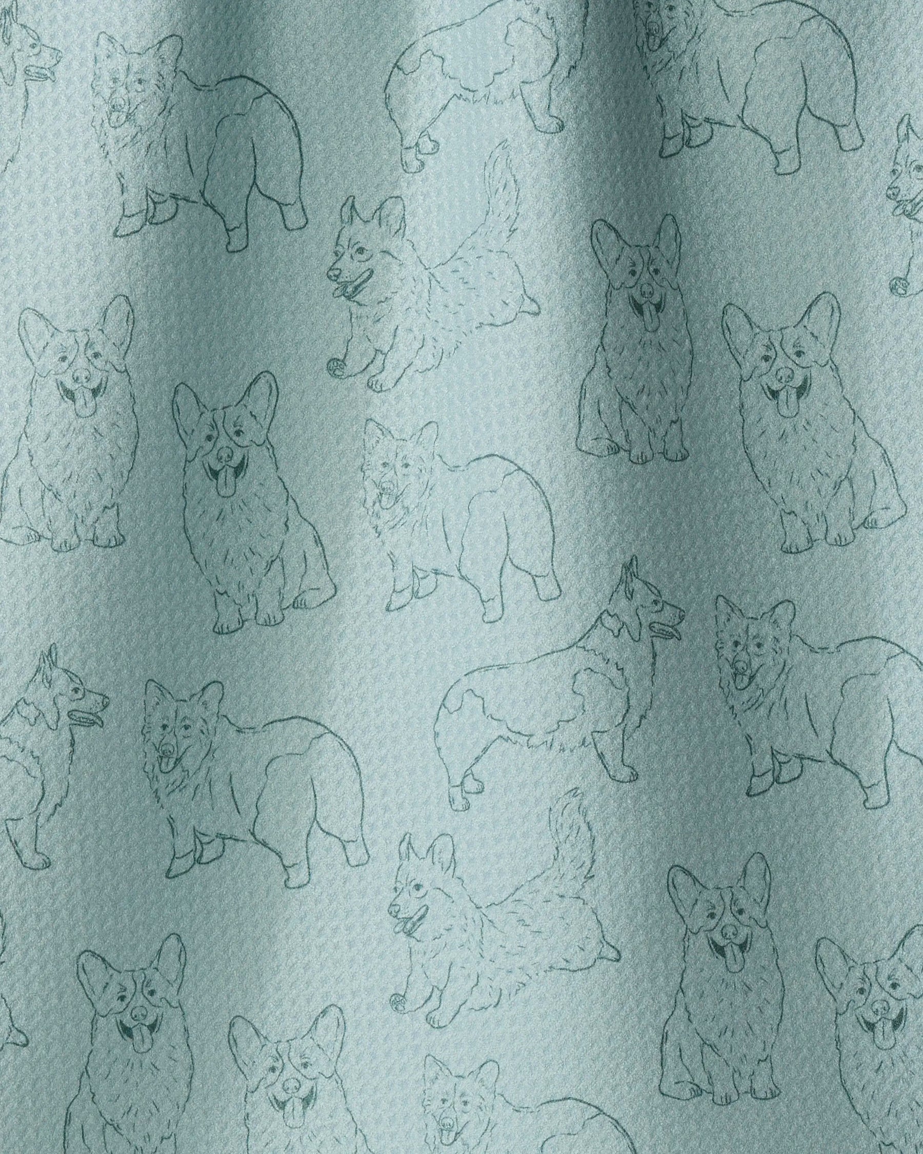 Geometry - Tea Towel Corgi Pups Rain