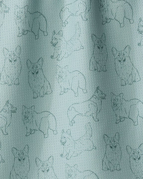 Geometry - Tea Towel Corgi Pups Rain