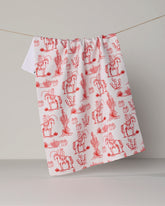 Geometry - Tea Towel Cowboy Claus Red