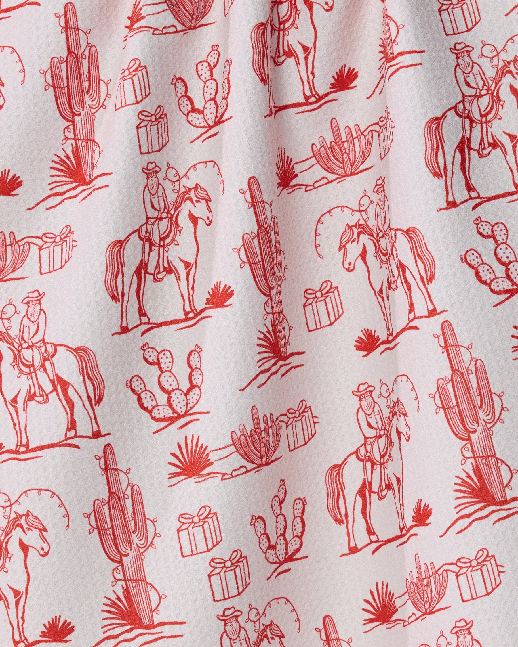 Geometry - Tea Towel Cowboy Claus Red