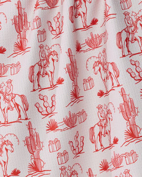 Geometry - Tea Towel Cowboy Claus Red