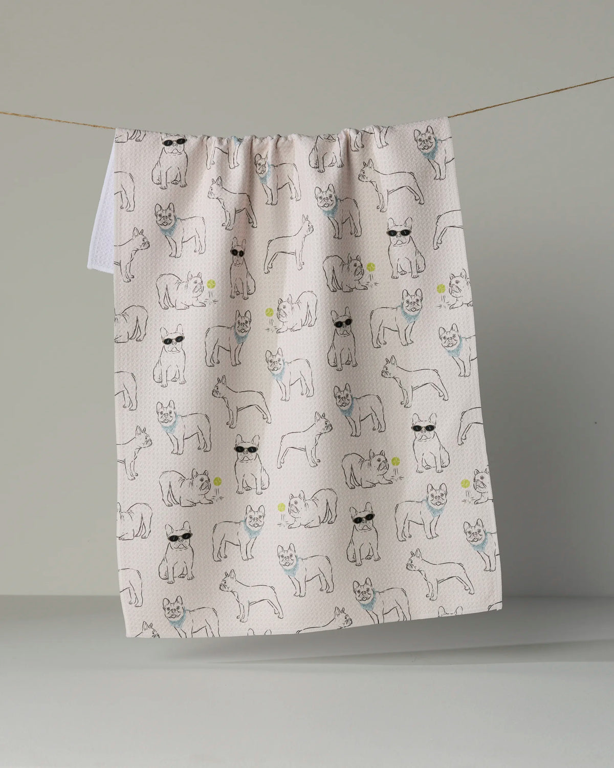 Geometry - Tea Towel Frenchie Frolic Storm