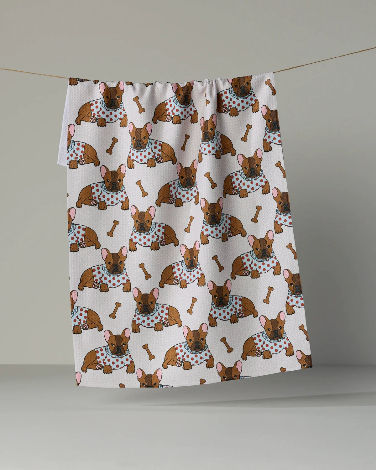 Geometry - Tea Towel Frenchie Fun Sky
