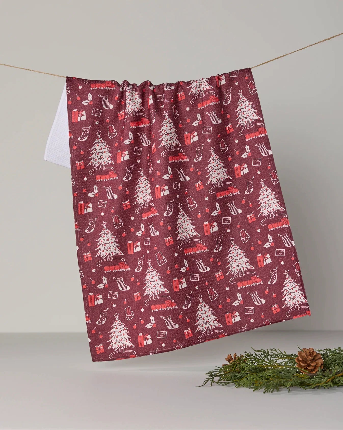Geometry - Tea Towel Holiday Jubilee Garnet