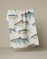Geometry - Tea Towel Hooked On Fishing